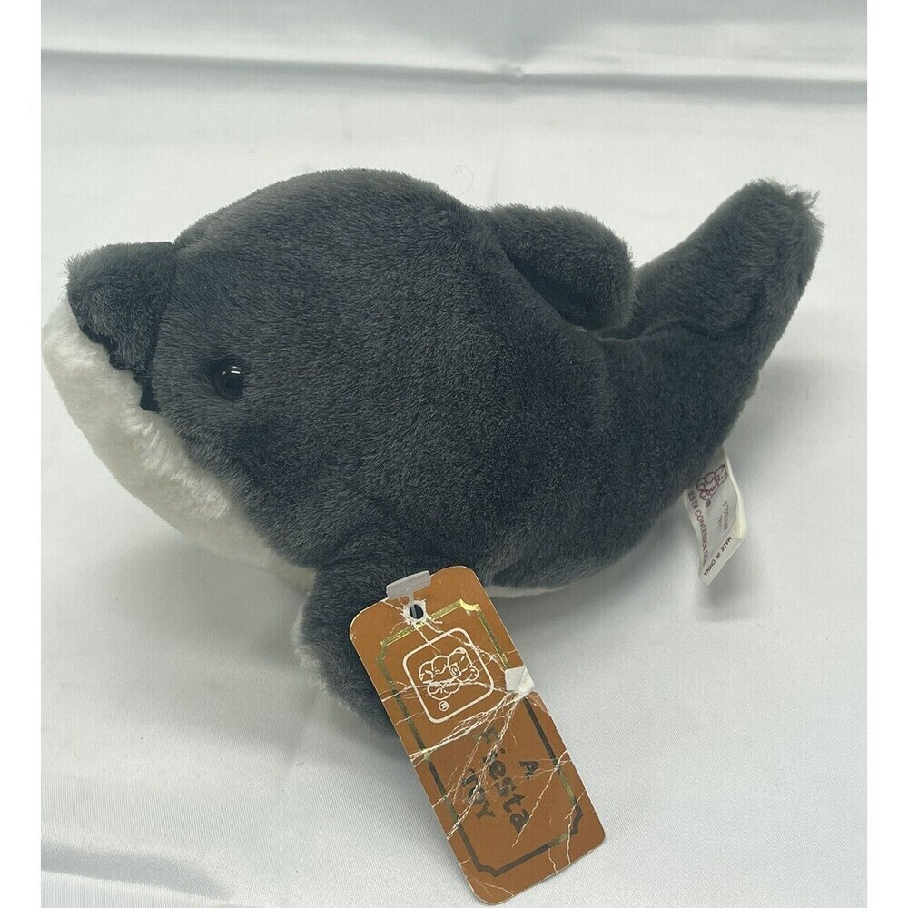 A Fiesta Toy Dolphin Dark Gray Plush Stuffed Animal Toy 7"